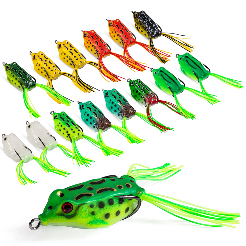 Kit 5 Iscas Artificial Frog/Sapinho com Anzol para Pesca