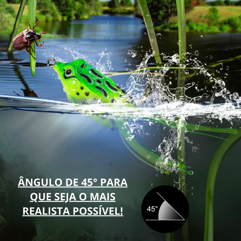 Kit 5 Iscas Artificial Frog/Sapinho com Anzol para Pesca