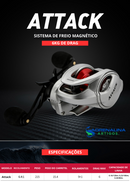 Carretilha JohnCoo Attack - 9+1 Rolamentos + 6kg Drag - 6.4:1