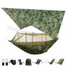 Rede De Descanso Dormir Camuflada Anti Mosquito Com Cobertura Camping