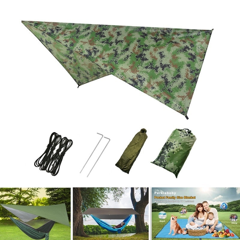 Rede De Descanso Dormir Camuflada Anti Mosquito Com Cobertura Camping